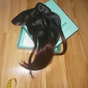 black ombre brown human hair clip extensions 14"
