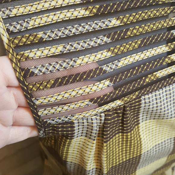 Retro Yellow and Brown Plaid Dress - Picture 2 of 4