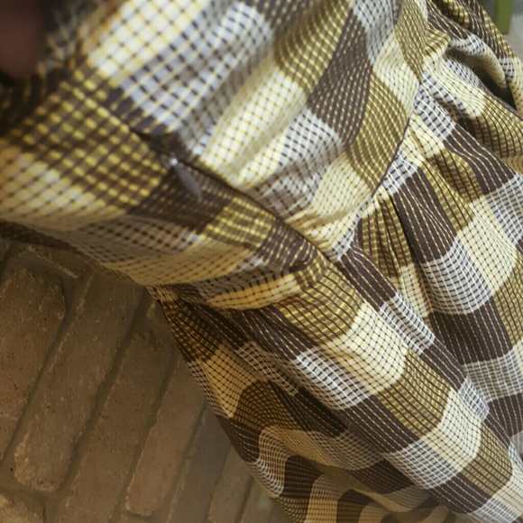 Retro Yellow and Brown Plaid Dress - Picture 3 of 4