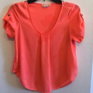 Coral Polyester Blouse