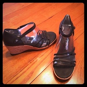 Teva Black Wedges