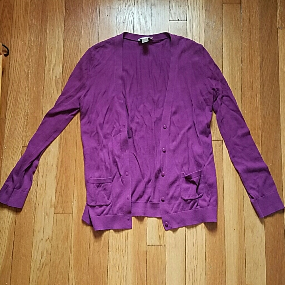 LOFT purple cardigan