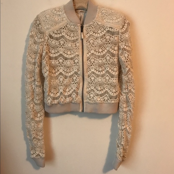 FREE PEOPLE Lace Bomber Jacket - Picture 2 of 3