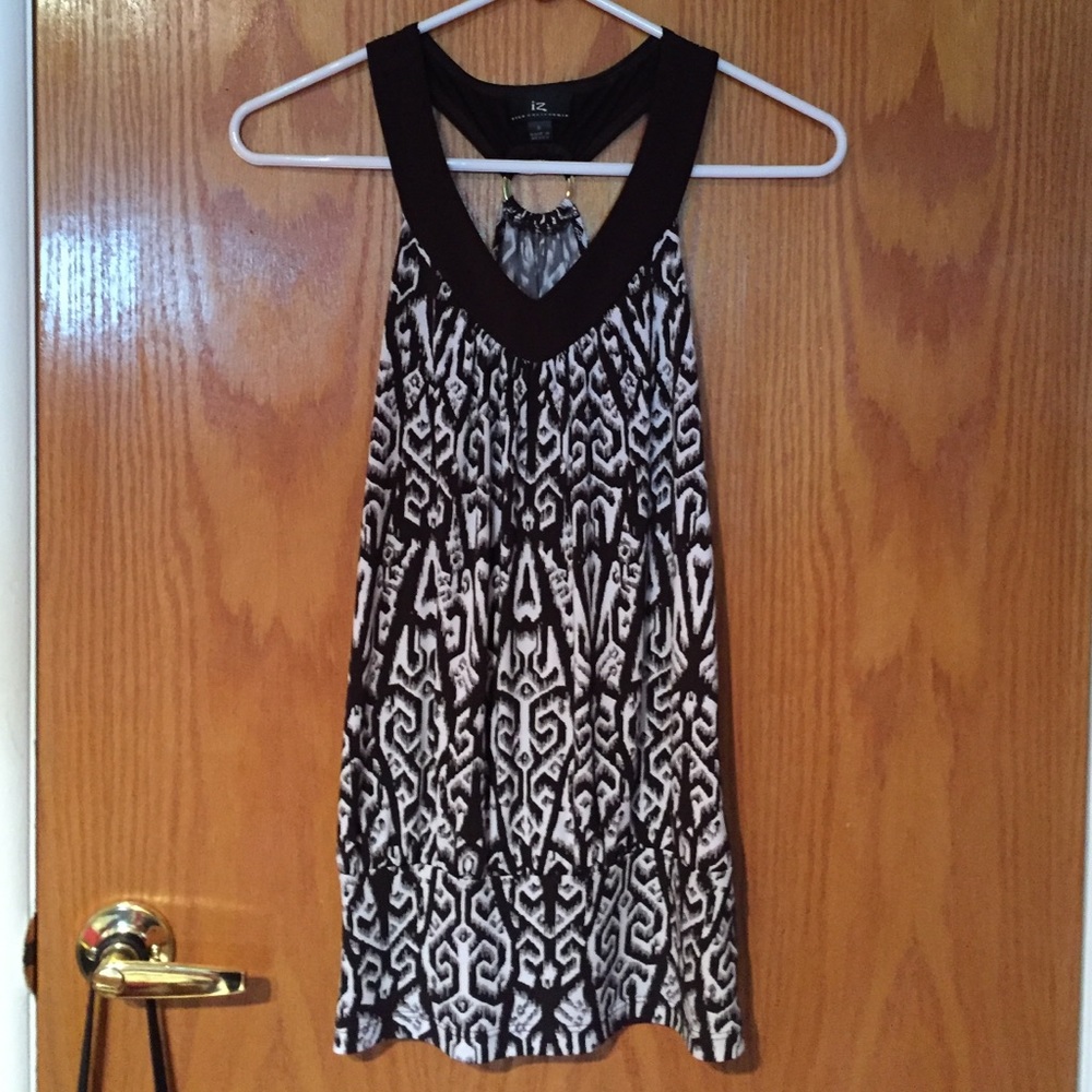 Brown & White Pattern Top