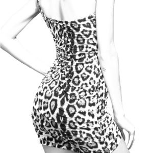 Leopard Print One Shoulder Dress