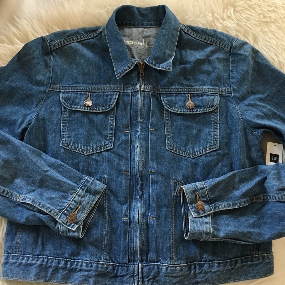 Gap denim zip up jacket