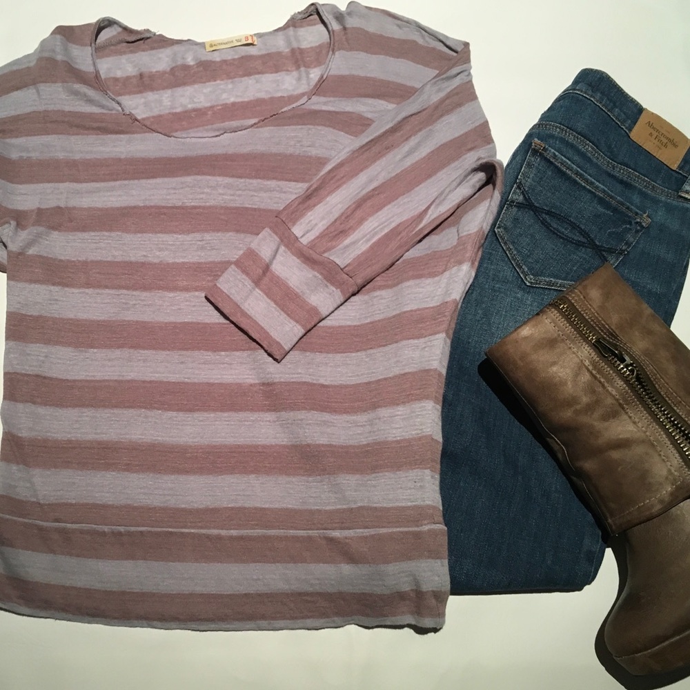Alternative (Nordstrom) Dolman Sleeve - Blue/Taupe