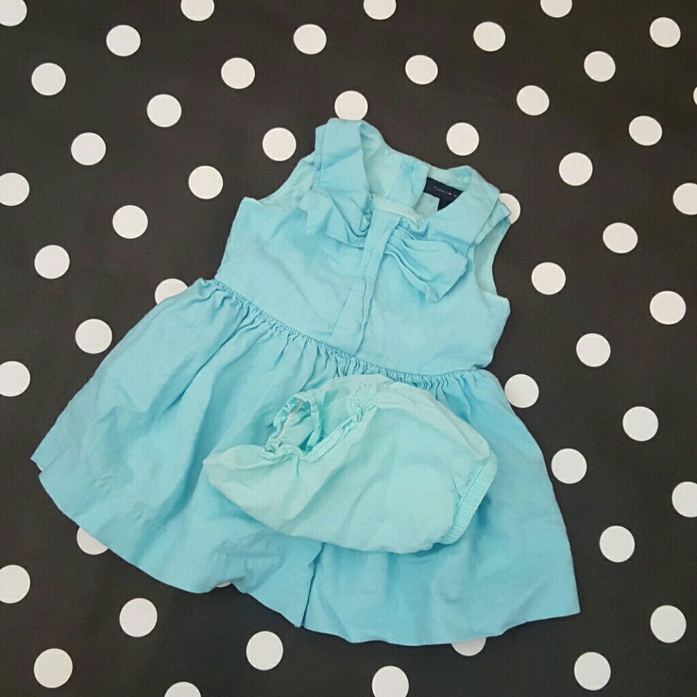 🚫SOLD🚫 Tommy Hilfiger Blue Bow Linen Dress