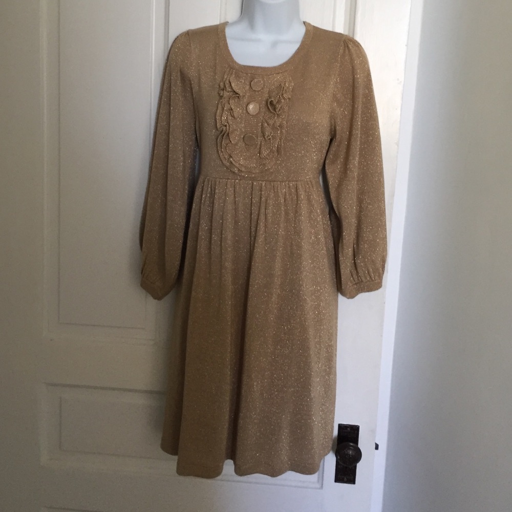 Gold sweater dress