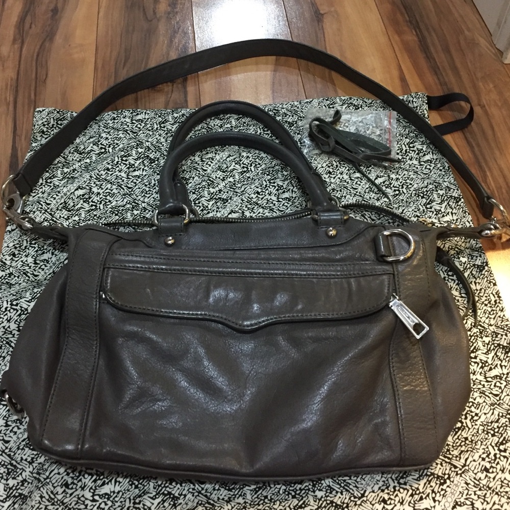 Grey leather Rebecca Minkoff satchel