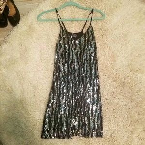 Silver and Black Sparkle & Fade Tank