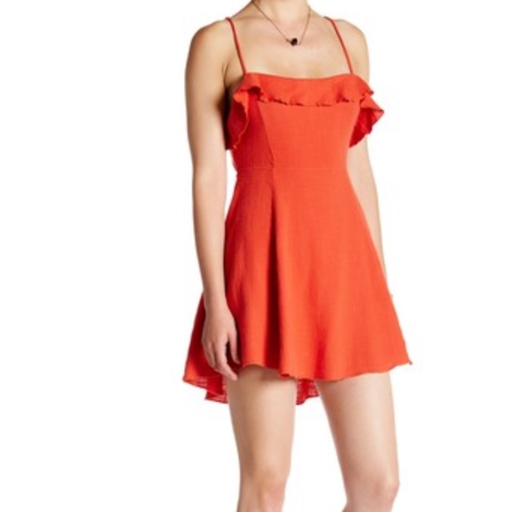 ✅ Free People Lace Up Dress Coral