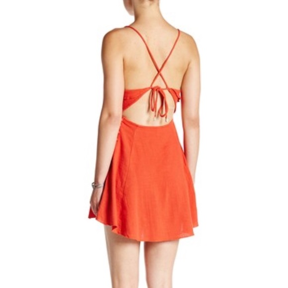 ✅ Free People Lace Up Dress Coral - Picture 4 of 4