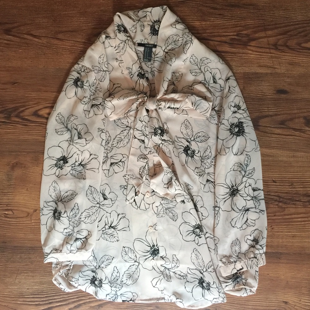 Floral Blush Office Blouse