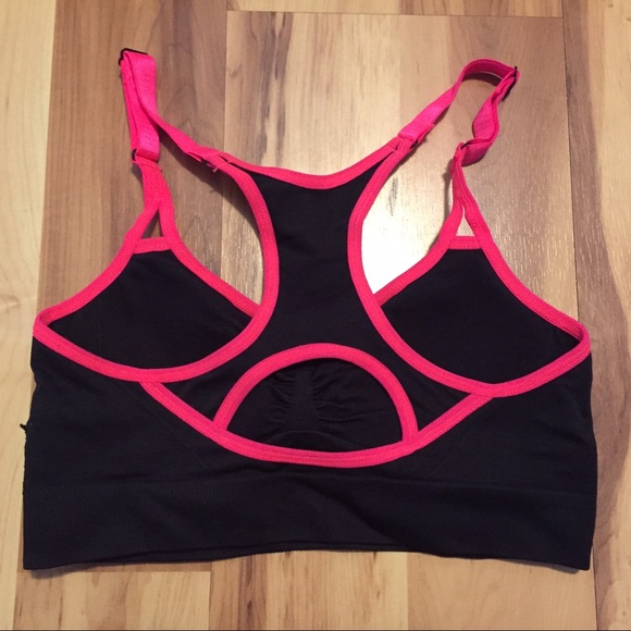 SOLD! NEW Danskin Black and Pink Sports Bra, NWOT - Picture 2 of 2