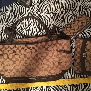 Coach purse, wallet, checkbook set