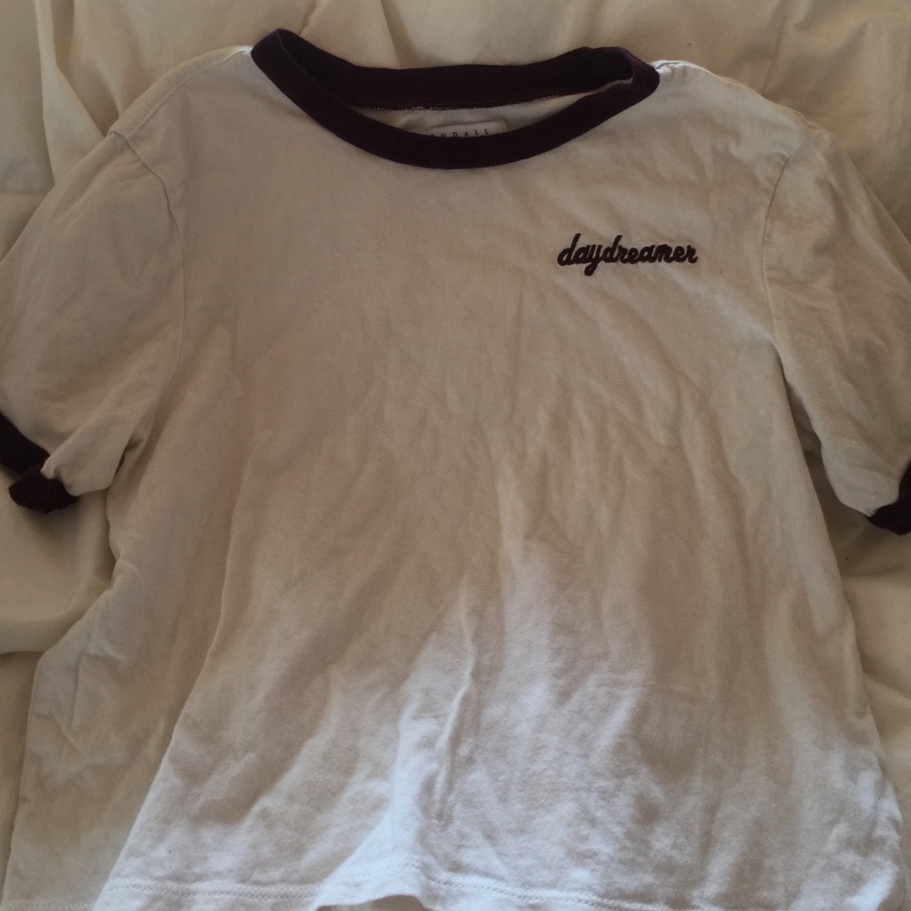 Maroon Ringer embroidery tee