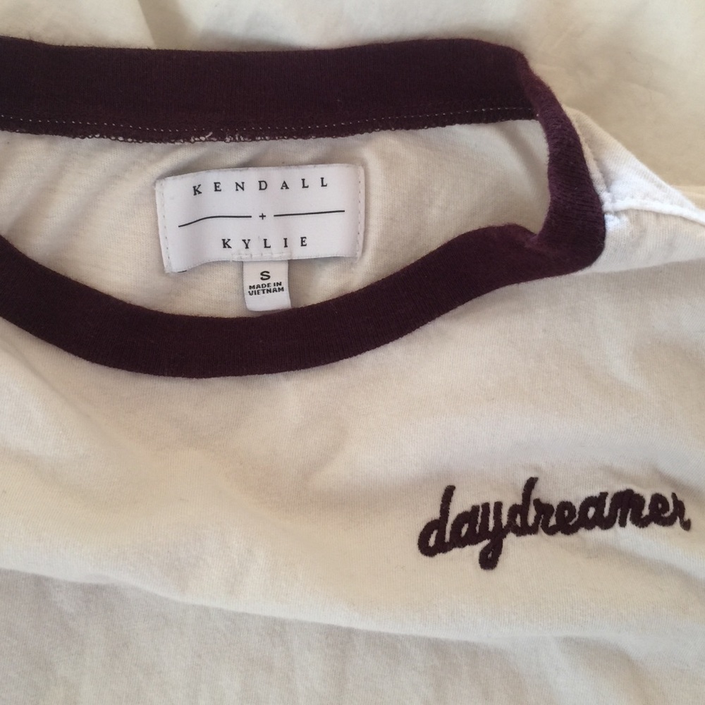 Maroon Ringer embroidery tee - Picture 2 of 4