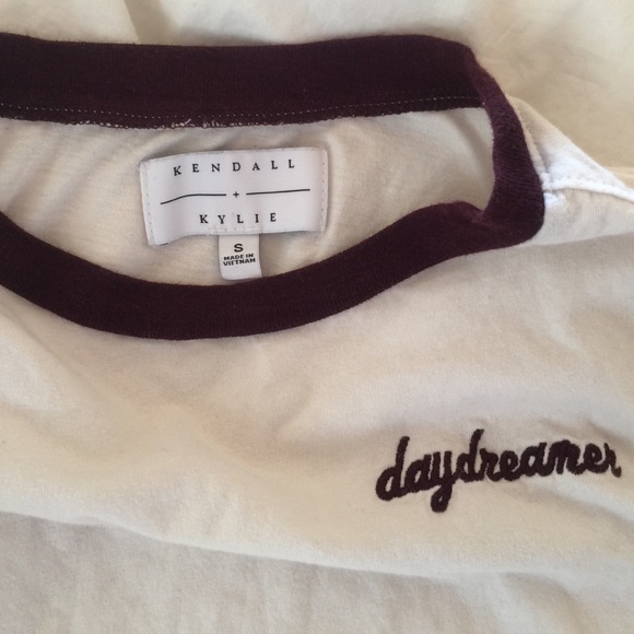 Maroon Ringer embroidery tee - Picture 2 of 4