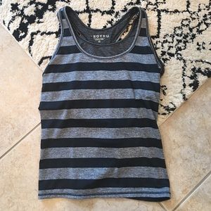 Black/Gray Striped Soybu Workout Top