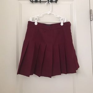 Maroon tennis skirt