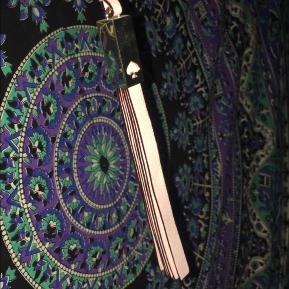 Kate spade keychain (Pastel pink and silver) new