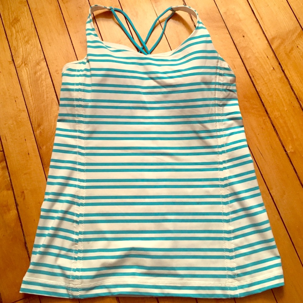 Light blue and white striped Lulu tank