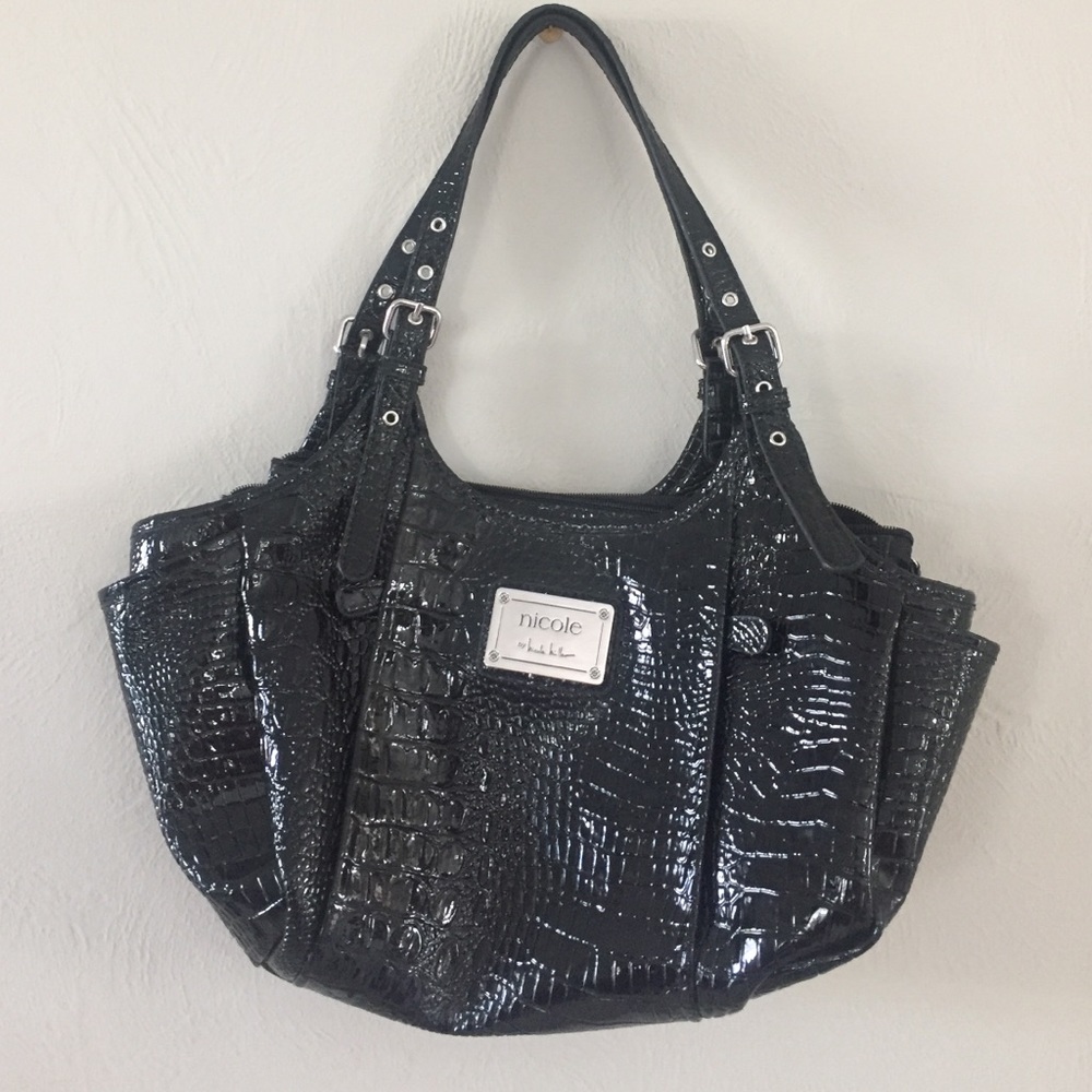 NICOLE MILLER black alligator skin