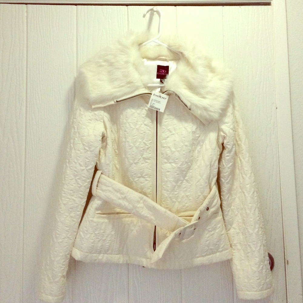 Bebe Sexy Fit Jacket with Faux Fur Collar