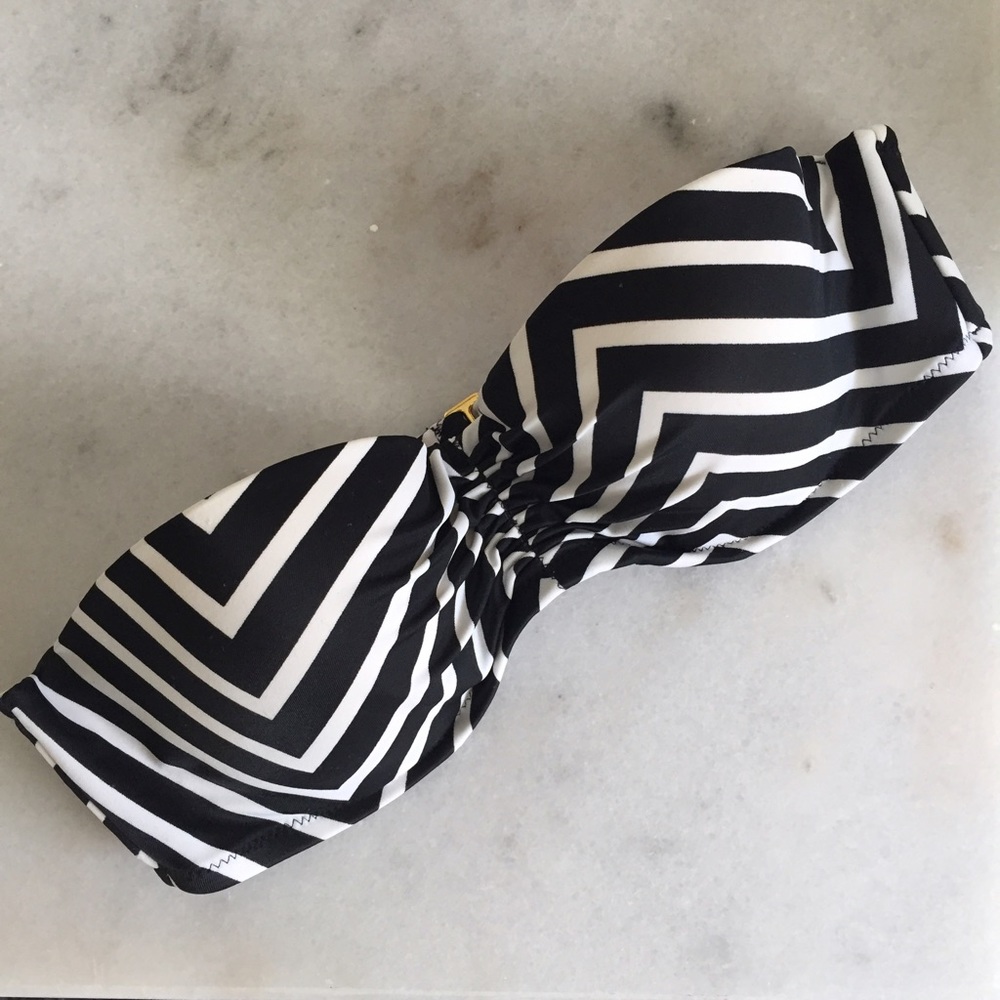 Black and White Victoria's Secret Bandeau Bikini