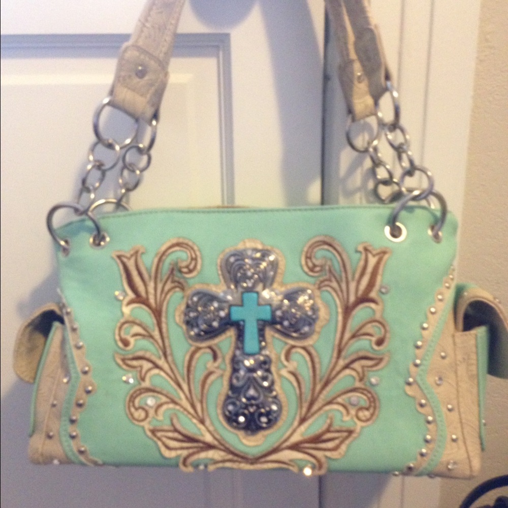 Mint Colored Western Purse