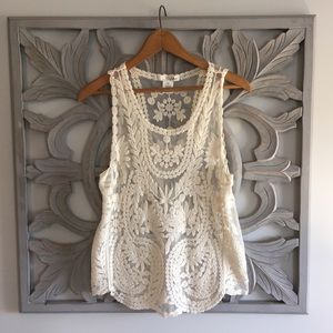 💕B2G1💕 Say What? Tank overlay lace top