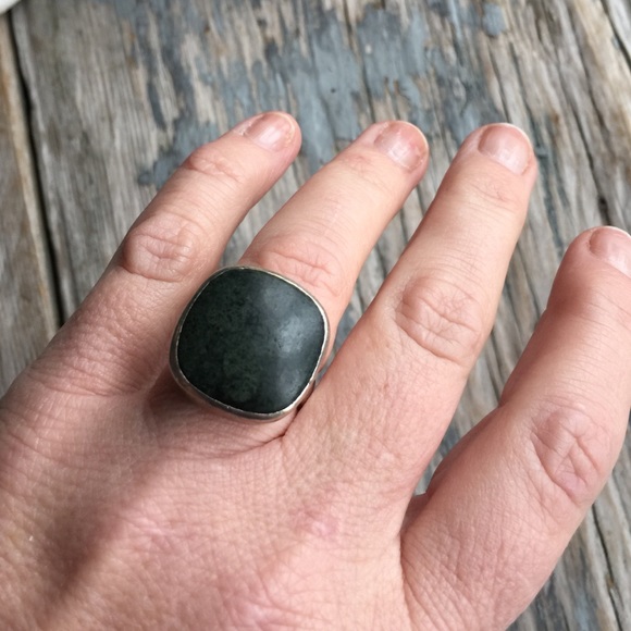 Sterling Moss Agate Ring 🇮🇪 - Picture 2 of 4