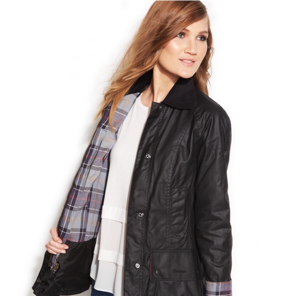 BRAND NEW Black Barbour Beadnell Wax Jacket