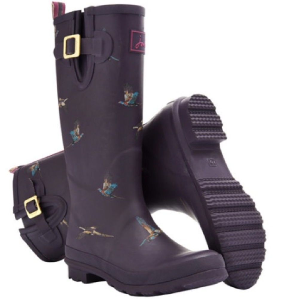 Dark Purple Joules Rain Boots