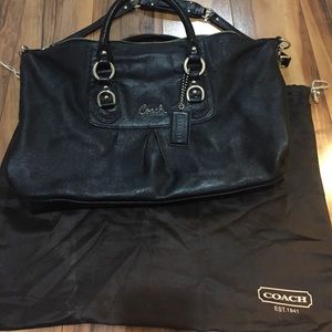 Black leather Coach satchel
