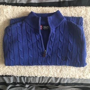 Cerulean Cable Knit Chaps Quarter-Zip