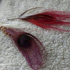 Feather hair clips