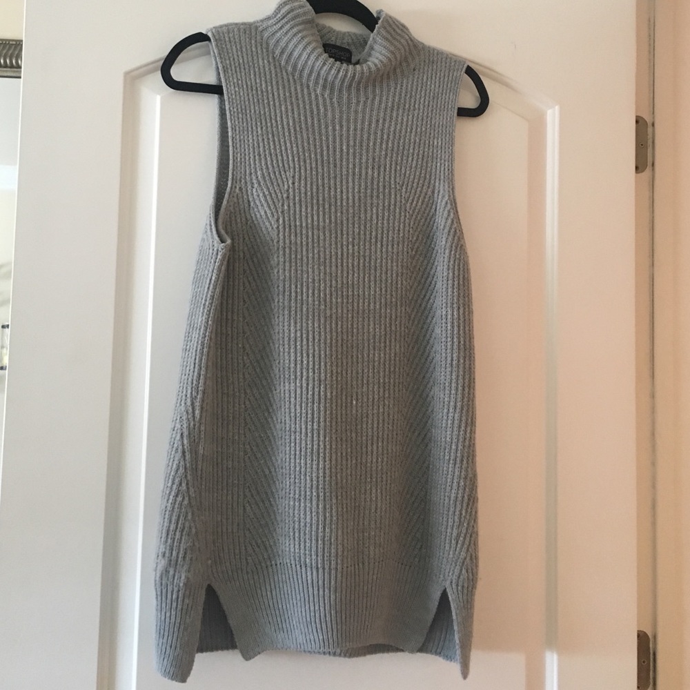 TOPSHOP Grey Sleeveless Sweater
