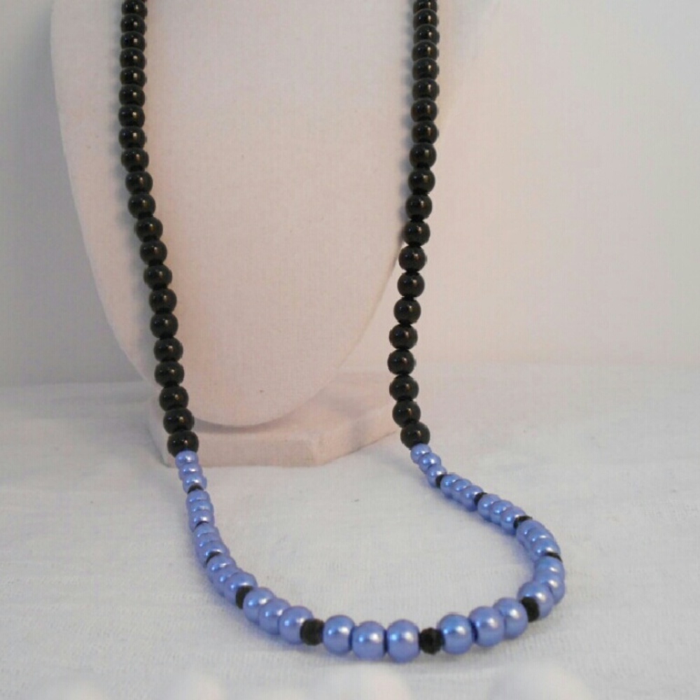 Blue and black glass beads The Ellecia Handcrafted