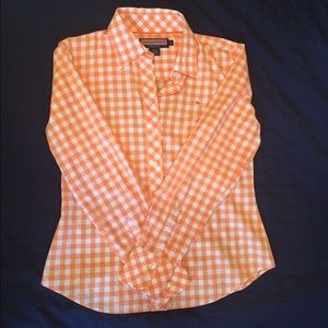 Orange check Vineyard Vines button up