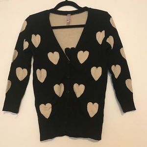Heart printed cardigan