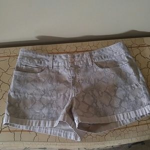 Snakeskin Fabric Shorts