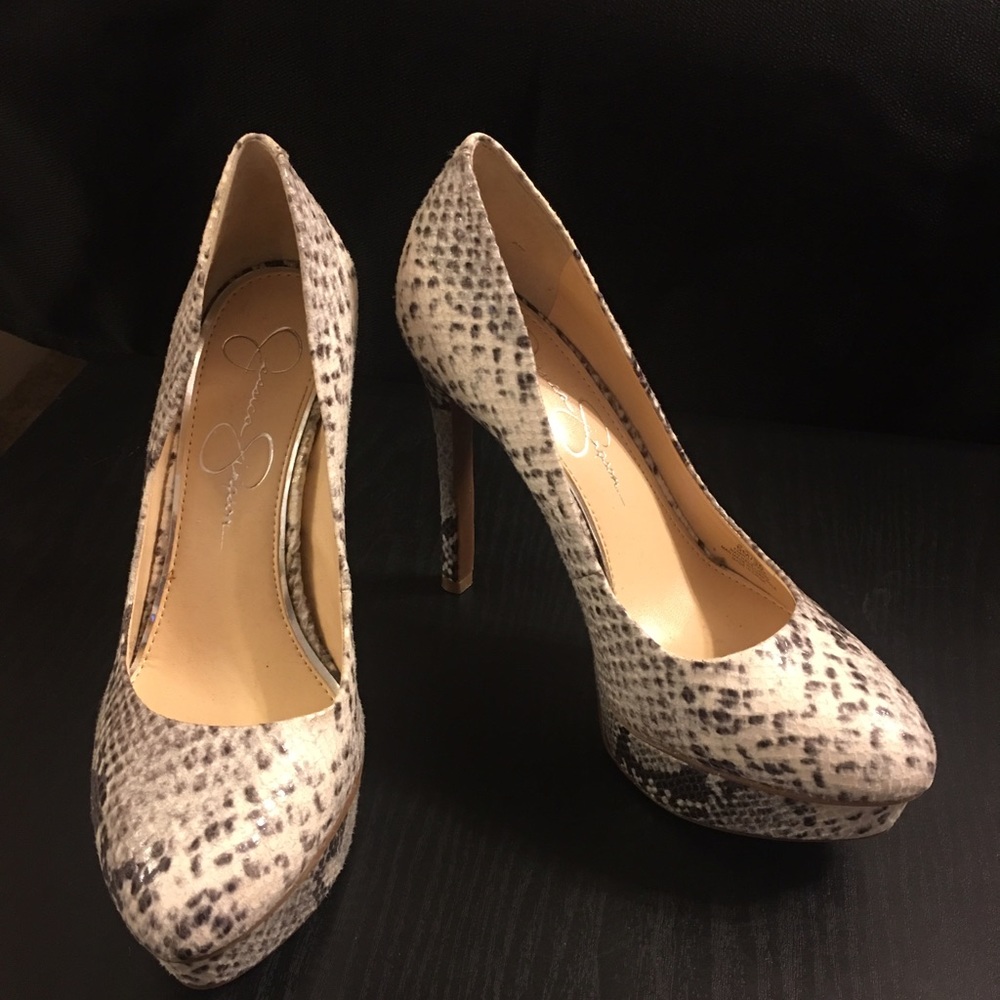 Jessica Simpson Snakskin Platform Heels