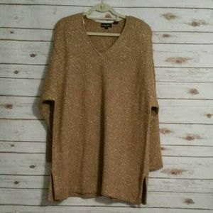 Jeanne Pierre Woman Gold V neck sweater Size 3X