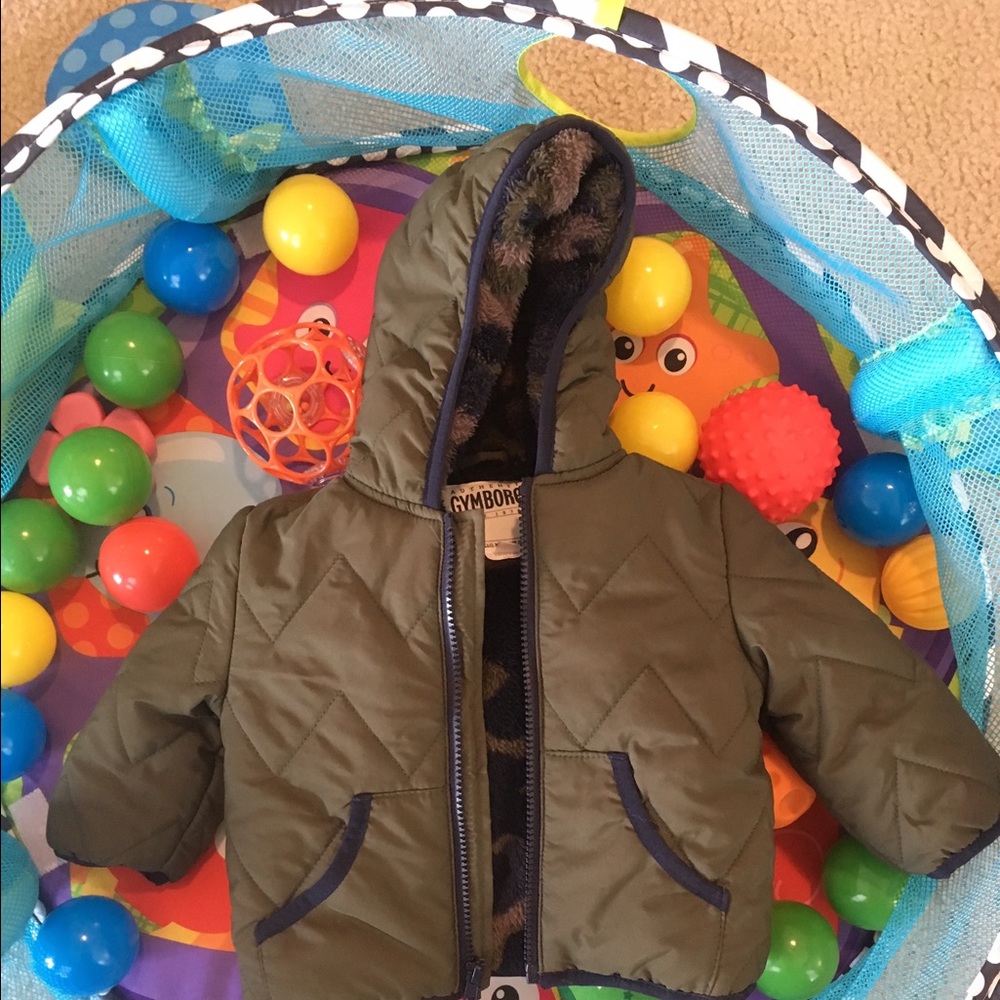 💕B1G1💕Army green and navy piping children's coat