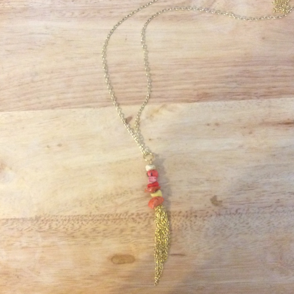 Orange red yellow beaded set