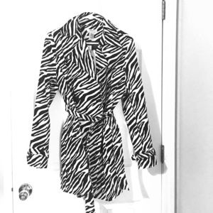 Vertigo Paris Zebra Black/White belted Jacket. New