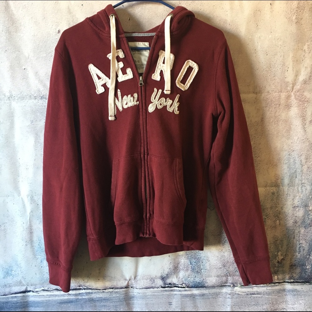 A zip up hoodie