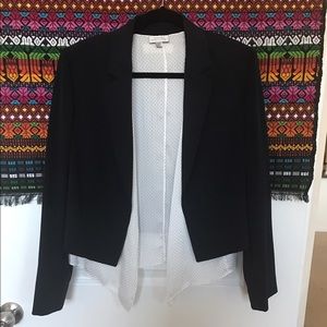 Navy Blazer with White Polka Dot Insert